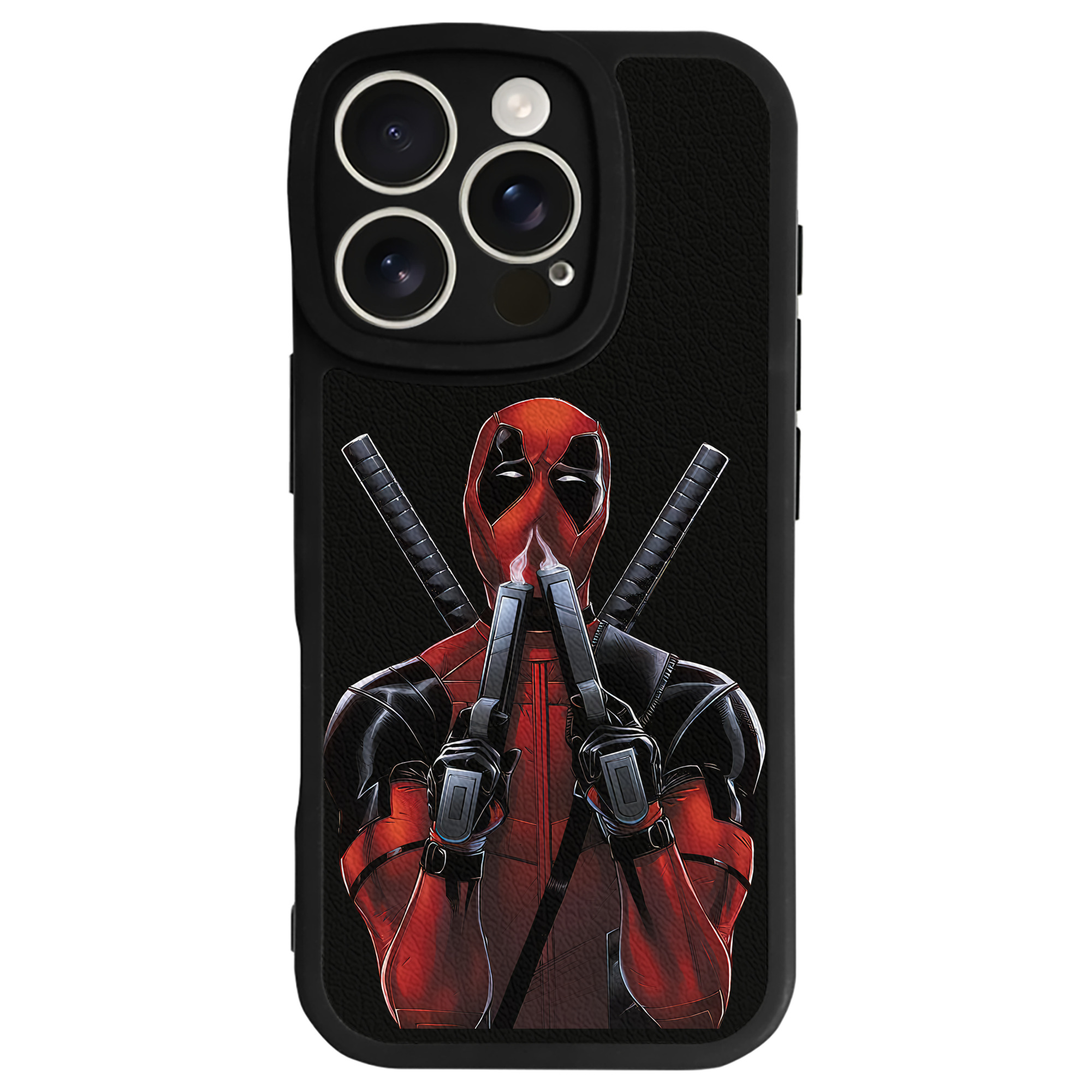 （画像用） Deadpool デッドプール 【iPhone 16シリーズ対応】シリコンスマホケース（レザー調） 材質：シリコン